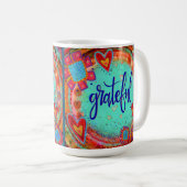Schattig Kleurrijk Whimsical Grateful Inspirerend Koffiemok (Voorkant rechts)