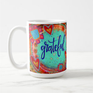 Schattig Kleurrijk Whimsical Grateful Inspirerend Koffiemok