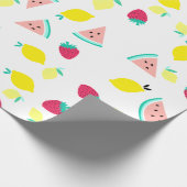 schattig kleurrijk zomerfruit cadeaupapier (Hoek)