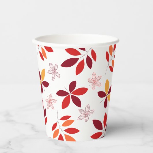 Schattig & Kleurrijke Herfst bladeren Patroon Papieren Bekers (Voorkant)