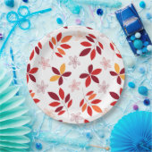 Schattig & Kleurrijke Herfst bladeren Patroon Papieren Bordje (Feest)