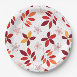 Schattig & Kleurrijke Herfst bladeren Patroon Papieren Bordje