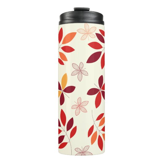 Schattig & Kleurrijke Herfst bladeren Patroon Thermosbeker (Voorkant)