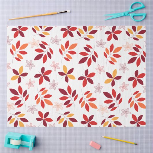 Schattig & Kleurrijke Herfst bladeren Patroon Tissuepapier (Craft)