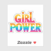 schattig kleurrijke regenboog meisje macht sticker (Vel)