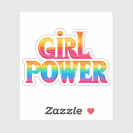 schattig kleurrijke regenboog meisje macht sticker