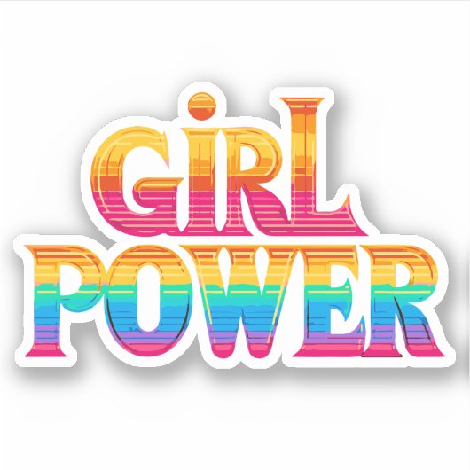 schattig kleurrijke regenboog meisje macht sticker (Voorkant)