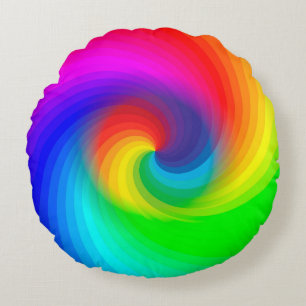Schattig Kleurrijke Tie Dye Regenboog Draaikolk Ku Rond Kussen