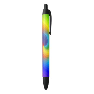 Schattig Kleurrijke Tie Dye Regenboog Draaikolk Ku Zwarte Inkt Pen