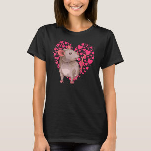 Schattig Knaagdier Rat Dier Huisdier Eigenaar Hart T-shirt
