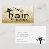 Schattig knap zwart kattenhaar logo visitekaartje (Voorkant / Achterkant)