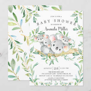 Schattig Koala BearTriplets Baby shower Kaart