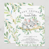 Schattig Koala BearTwins Baby shower Kaart (Voorkant / Achterkant)