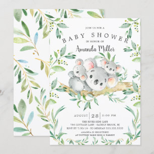 Schattig Koala BearTwins Baby shower Kaart