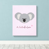 Schattig Koala Beer Australië Liefde roze Canvas Afdruk (Insitu (Houten vloer))