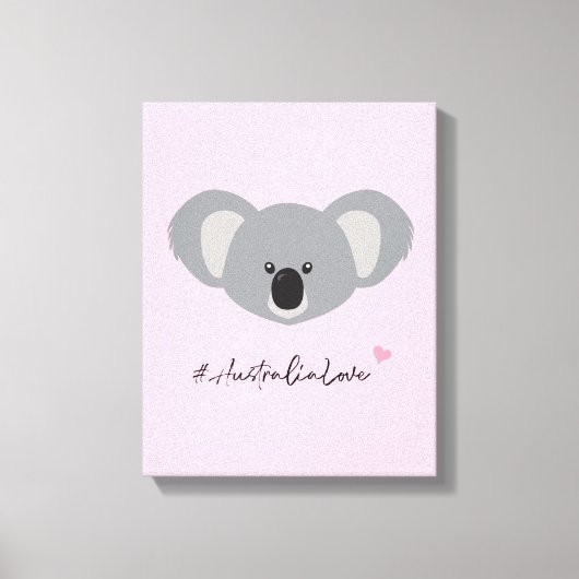 Schattig Koala Beer Australië Liefde roze Canvas Afdruk (Voorkant)