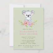 Schattig Koala Beer Girl Baby shower Kaart (Voorkant)