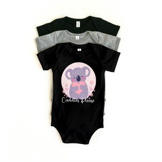 Schattig Koala Beer "Knuffels alsjeblieft" Romper