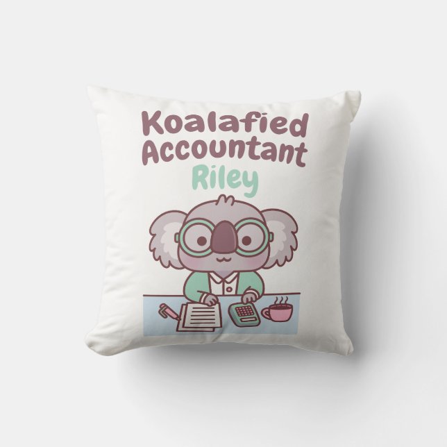 Schattig Koala Beer Koalafied Accountant Funny Pun Kussen (Voorkant)