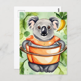 Schattig Koala Beer koken een diner, Postcrossing Briefkaart