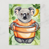 Schattig Koala Beer koken een diner, Postcrossing Briefkaart (Voorkant)