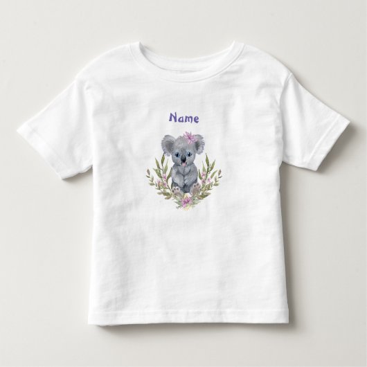 Schattig Koala Beer met Bloemen Kinder Shirts (Voorkant)