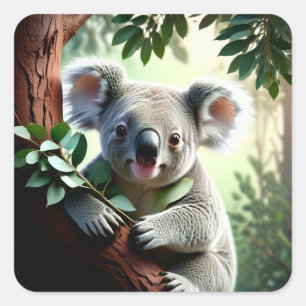 Schattig Koala Beer Vierkante Sticker