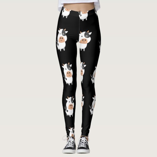 Schattig koe- en stutkalf leggings (Voorkant)