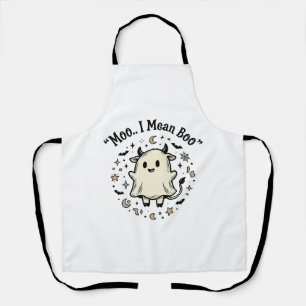 Schattig Koe Geest Halloween Moo Boo Vintage Ontwe Schort