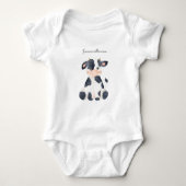  Schattig koe  stijlvol waterverfschrift  Romper (Voorkant)