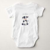  Schattig koe  stijlvol waterverfschrift  Romper (Achterkant)