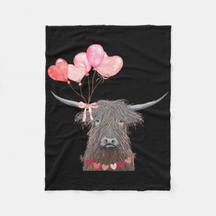 Schattig Koeien Valentijnsdag Ontwerp Met Hart Bal Fleece Deken