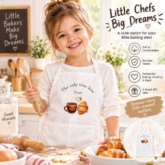 Schattig koffie- en croissant schort – Kawaii bakk