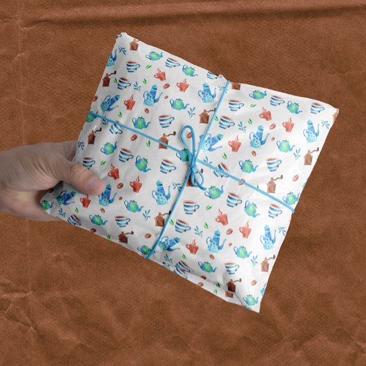 Schattig koffie grillig patroon tissuepapier