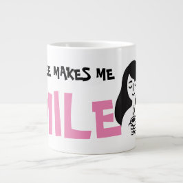 Schattig koffie laat me glimlachen Meme Grote Koffiekop