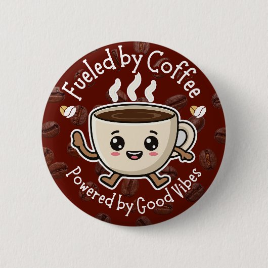 Schattig Koffie Vibes Ontwerp Ronde Button 5,7 Cm (Voorkant)
