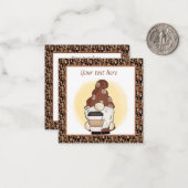 schattig koffiegnome voeg tekst toe notitiekaartje (Voorkant / Achterkant in situ)