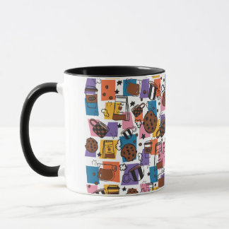 Schattig koffiepatroon – Kleurrijke koffieliefhebb Mok