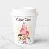 schattig koffietijdstip om tekst toe te voegen Pap Papieren Bekers (Voorkant)