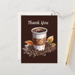Schattig koffiezaak bedankt of leveranciers  briefkaart