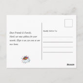 Schattig koloniaal huis bewegende aankondiging briefkaart (Achterkant)