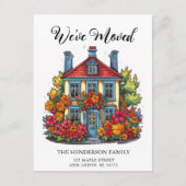 Schattig koloniaal huis bewegende aankondiging briefkaart (Voorkant)