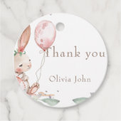 schattig konijn baby shower bedankjes labels (Voorkant)