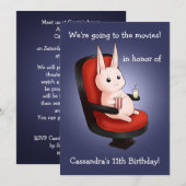 schattig konijn Birthday in de bioscoop Kaart (Voorkant / Achterkant)