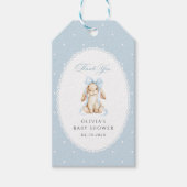 Schattig Konijn, Blauwe Strik, Blauwe Stippen, Bab Cadeaulabel (Voorkant)