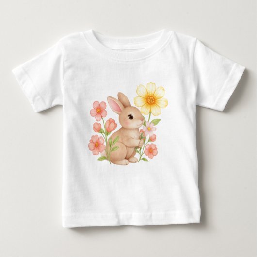 Schattig Konijn Bloem Baby (Voorkant)