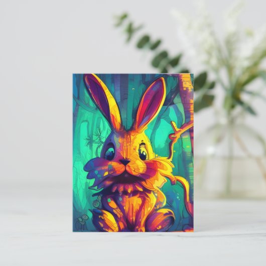 Schattig konijn briefkaart (Staand voorkant)