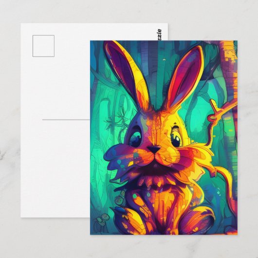 Schattig konijn briefkaart (Voorkant / Achterkant)