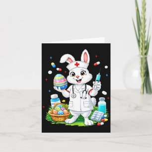 Schattig Konijn Bunny RN CNA ICU Pasen Verpleegste Kaart