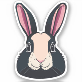 Schattig Konijn Cartoon Karakter Sticker